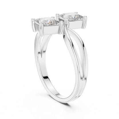 Princess Lab Grown Diamond Three-Stone Engagement Ring