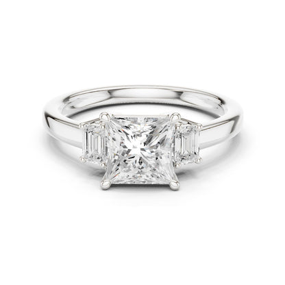 Princess Lab Grown Diamond Three-Stone Engagement Ring