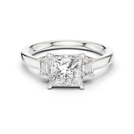 Princess Lab Grown Diamond Three-Stone Engagement Ring