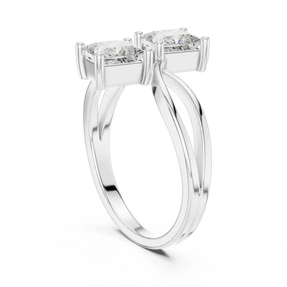Princess Lab Grown Diamond Three-Stone Engagement Ring
