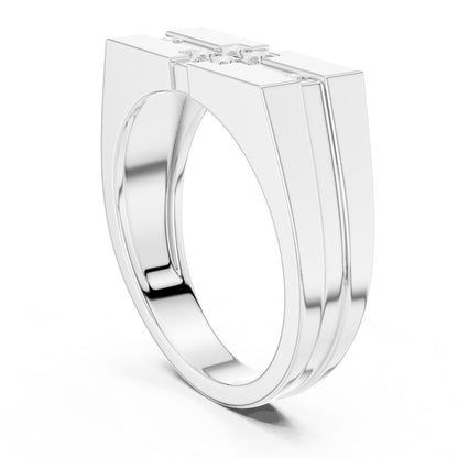 Men's Princess Lab Grown Diamond Three-Stone Ring