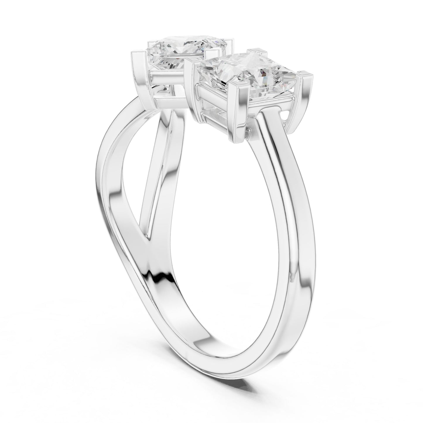 Princess Lab Grown Diamond Three-Stone Engagement Ring