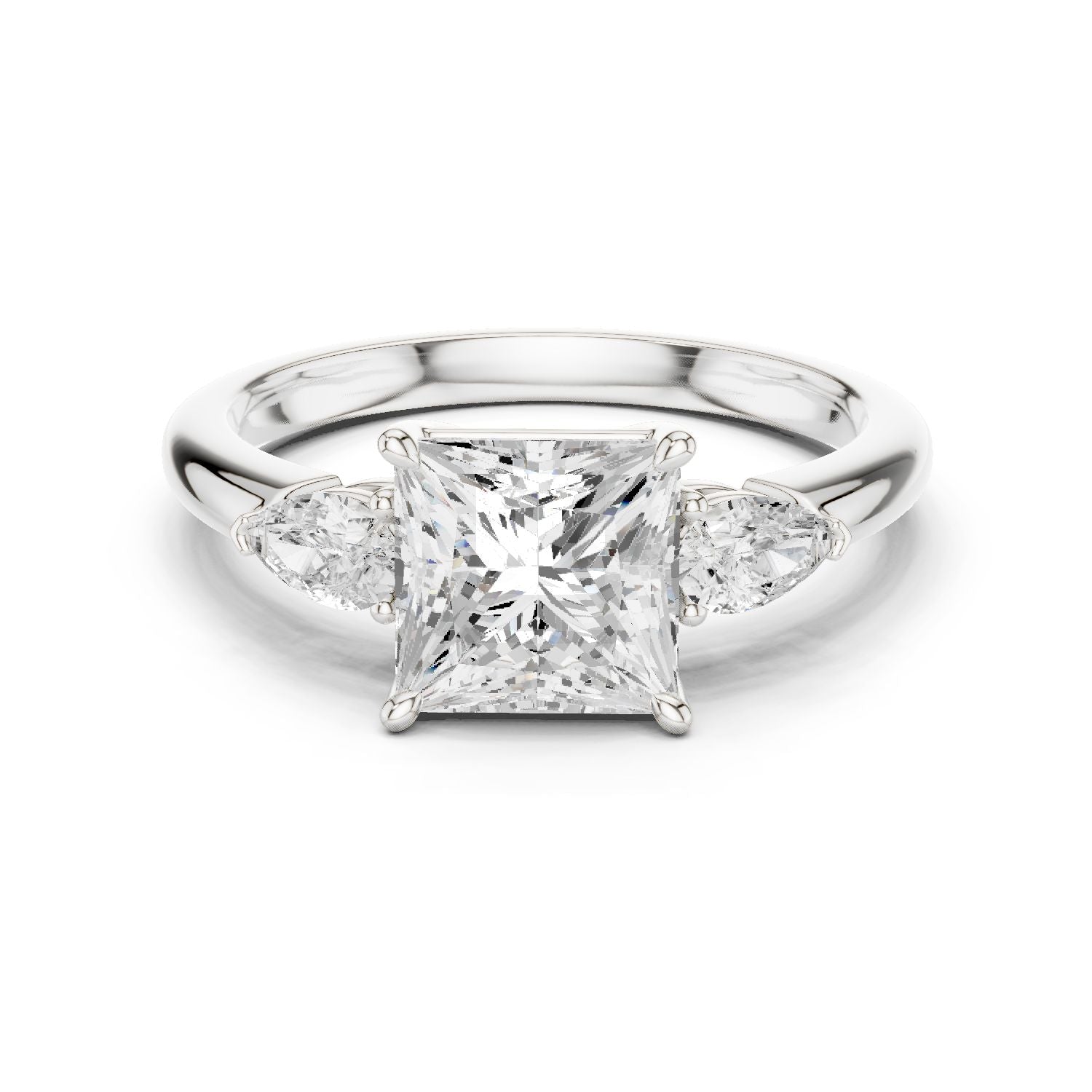 Princess Lab Grown Diamond Three-Stone Engagement Ring