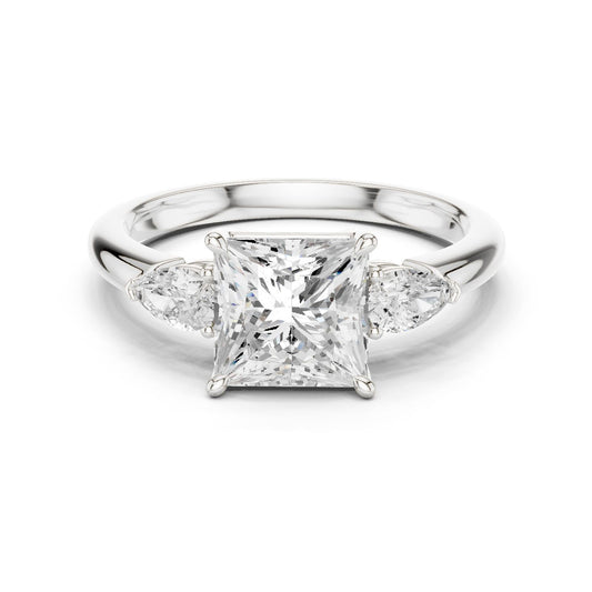 Princess Lab Grown Diamond Three-Stone Engagement Ring