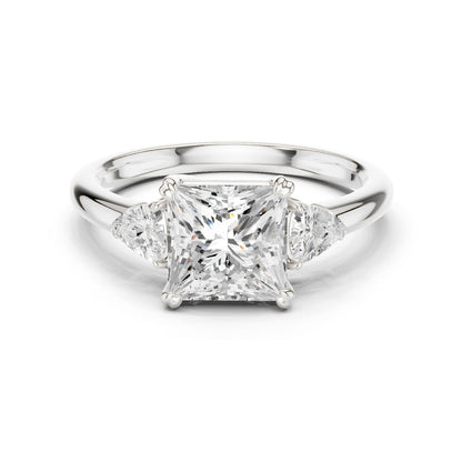 Princess Lab Grown Diamond Three-Stone Engagement Ring