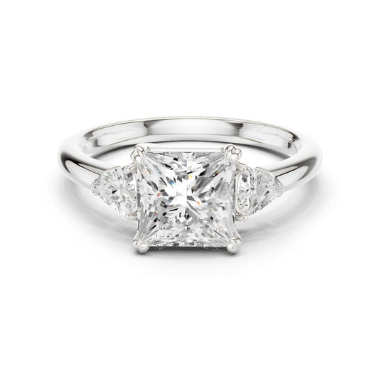 Princess Lab Grown Diamond Three-Stone Engagement Ring