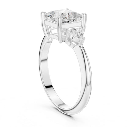 Princess Lab Grown Diamond Three-Stone Engagement Ring