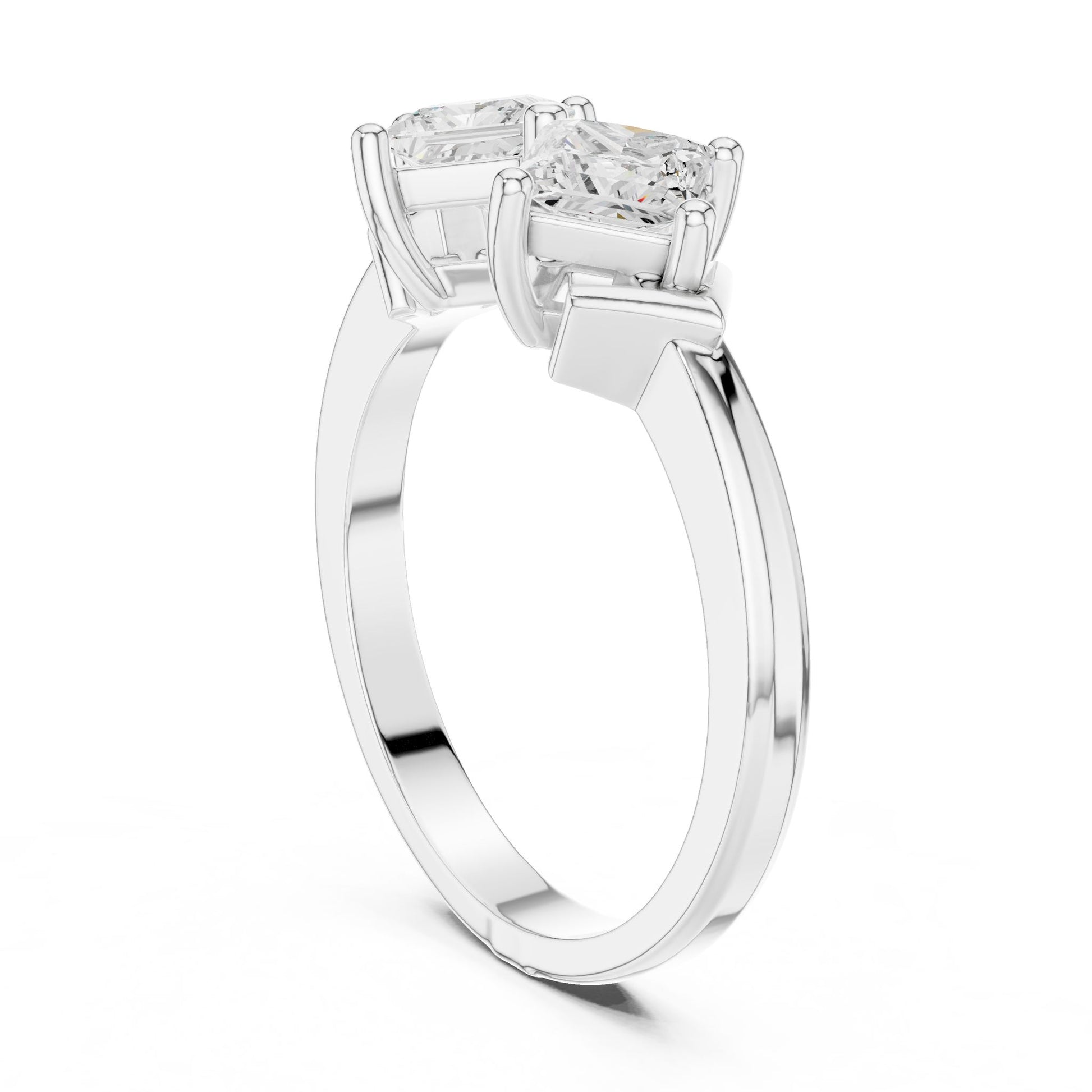 Princess Lab Grown Diamond Three-Stone Engagement Ring