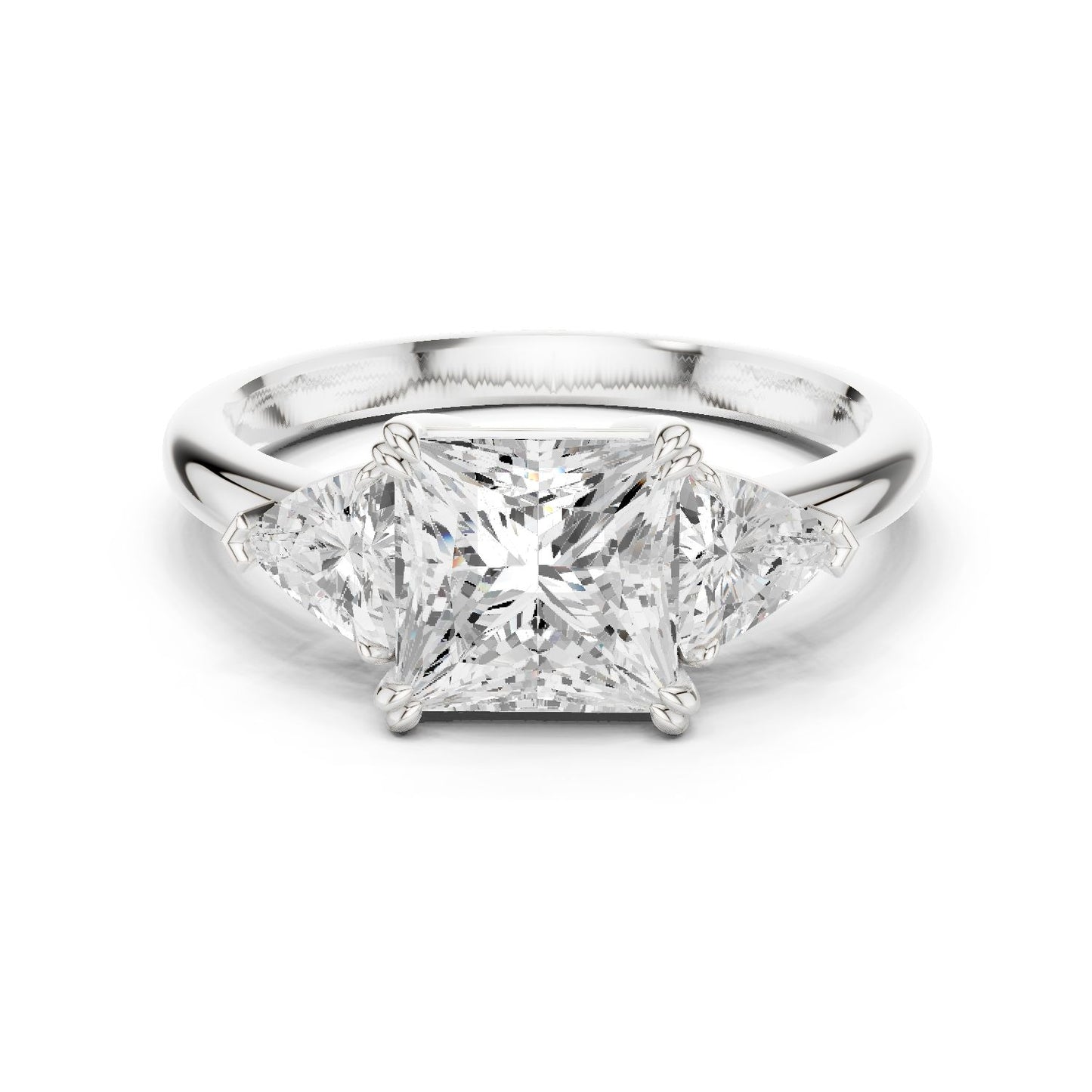 Princess Lab Grown Diamond Three-Stone Engagement Ring