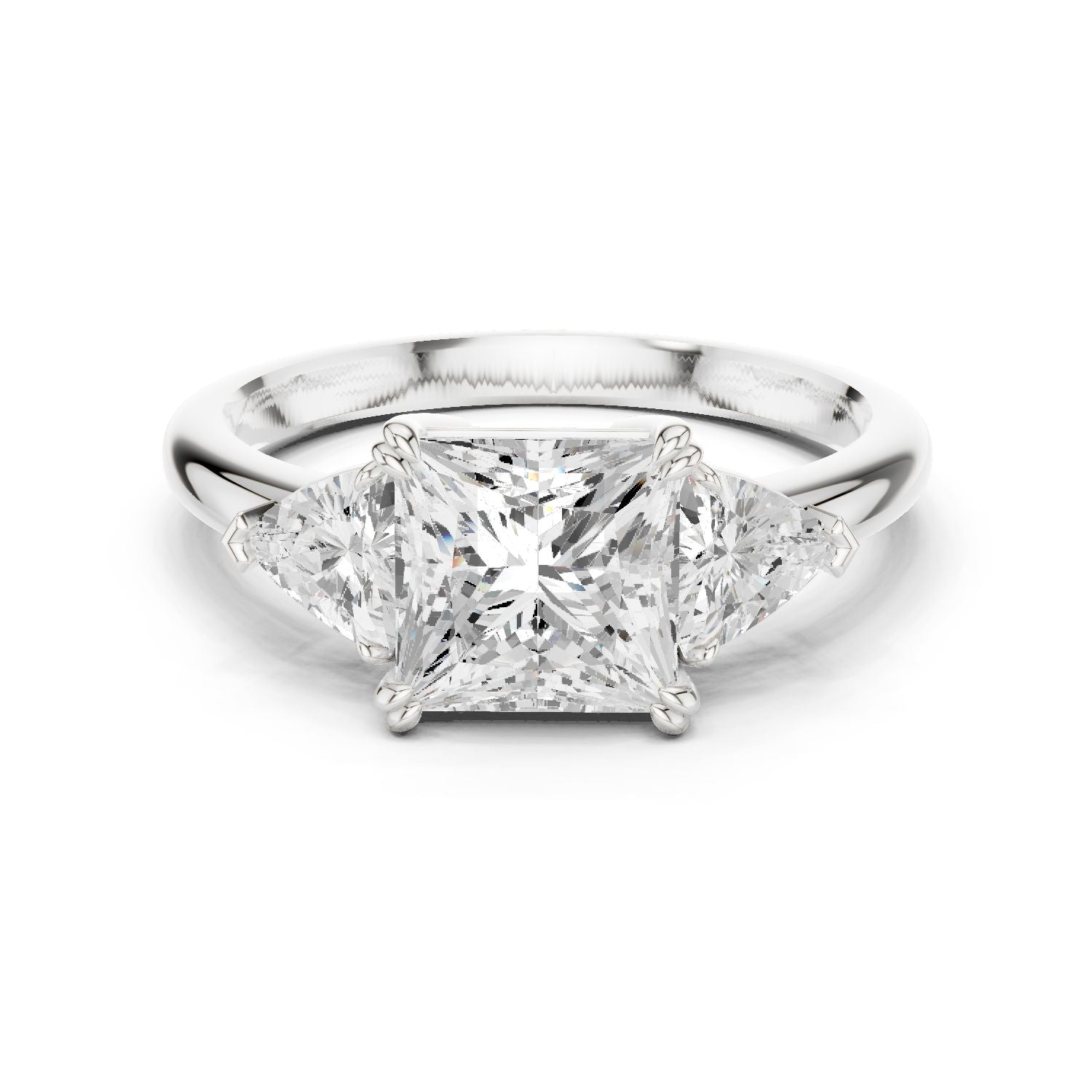 Princess Lab Grown Diamond Three-Stone Engagement Ring
