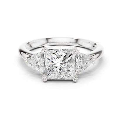 Princess Lab Grown Diamond Three-Stone Engagement Ring