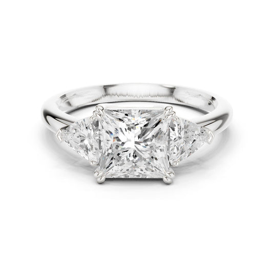Princess Lab Grown Diamond Three-Stone Engagement Ring