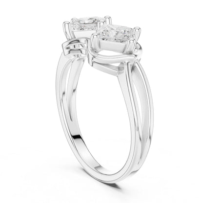Princess Lab Grown Diamond Three-Stone Engagement Ring