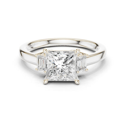 Princess Lab Grown Diamond Three-Stone Engagement Ring