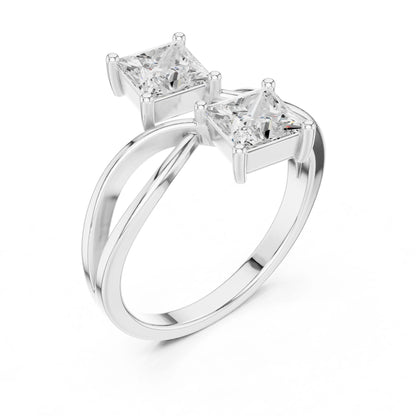 Princess Lab Grown Diamond Three-Stone Engagement Ring