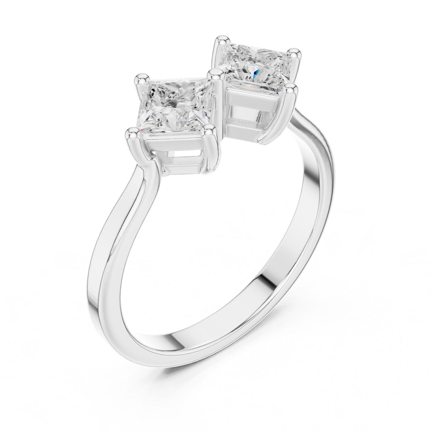 Princess Lab Grown Diamond Three-Stone Engagement Ring