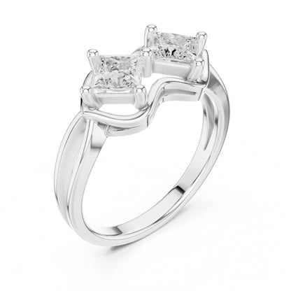 Princess Lab Grown Diamond Three-Stone Engagement Ring