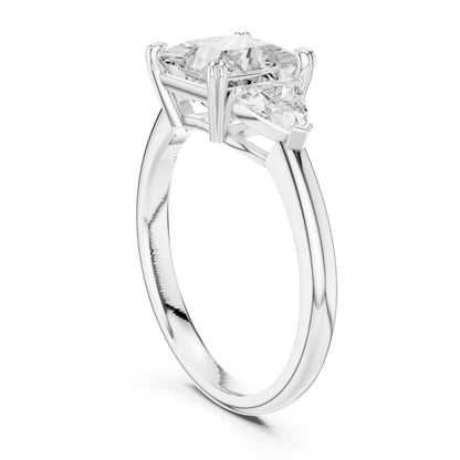 Princess Lab Grown Diamond Three-Stone Engagement Ring