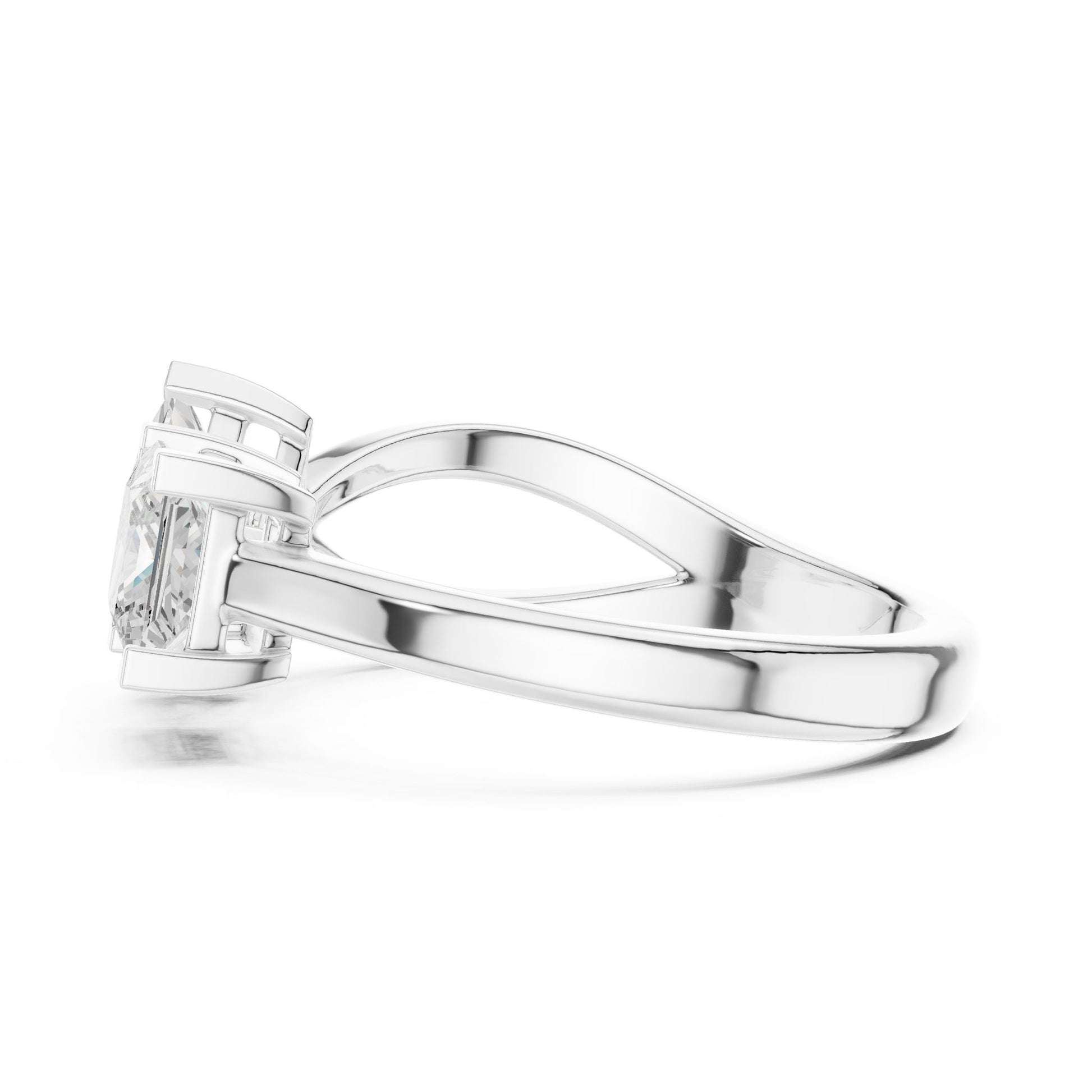 Princess Lab Grown Diamond Three-Stone Engagement Ring