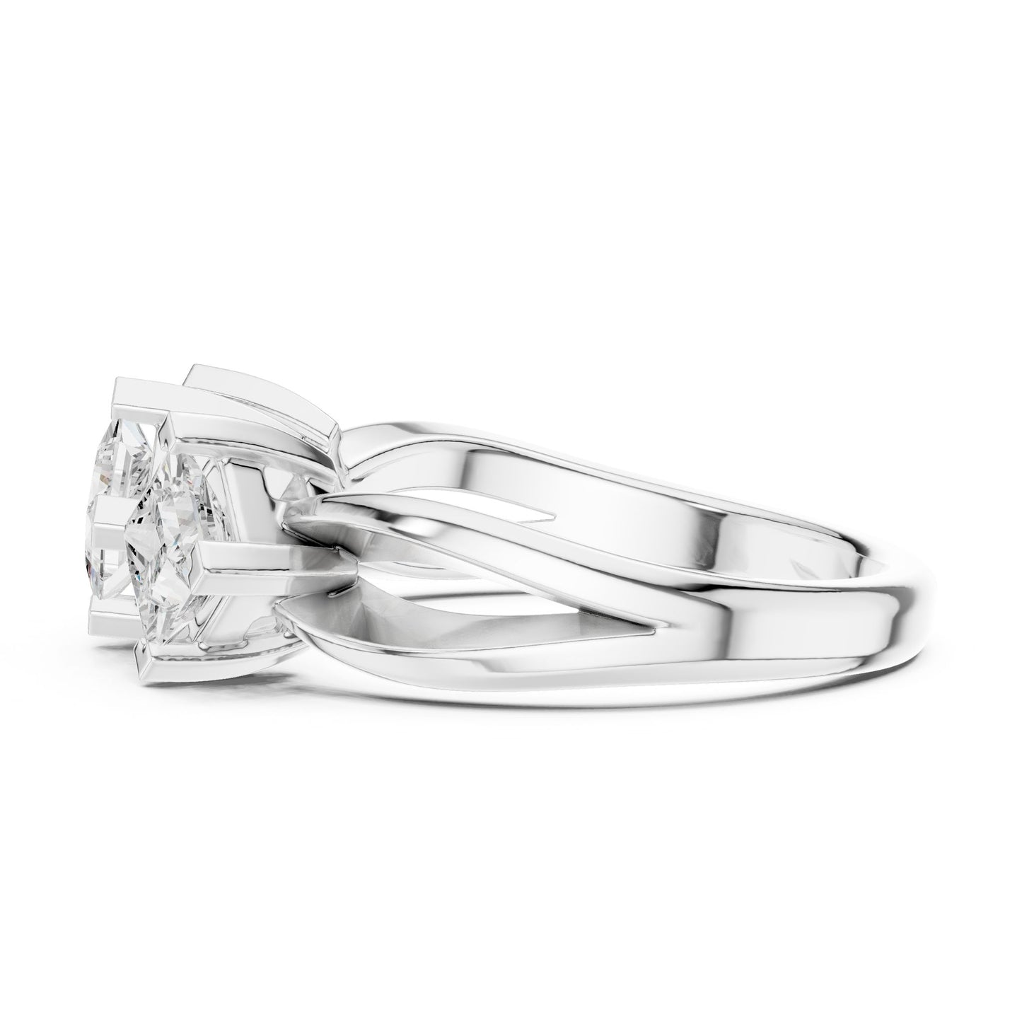 Princess Lab Grown Diamond Three-Stone Engagement Ring