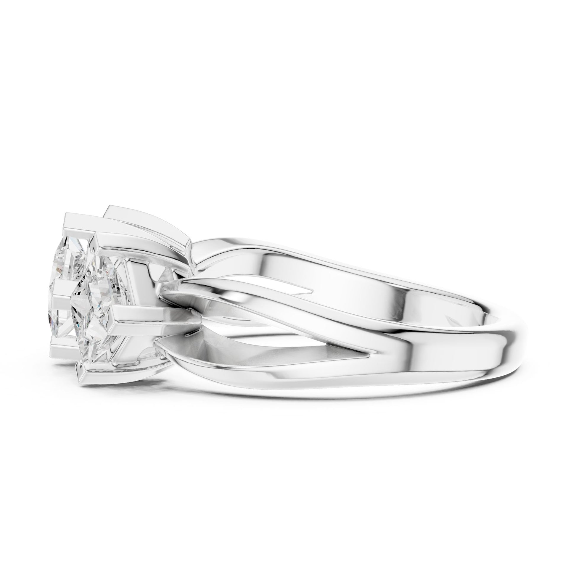 Princess Lab Grown Diamond Three-Stone Engagement Ring