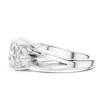 Princess Lab Grown Diamond Three-Stone Engagement Ring