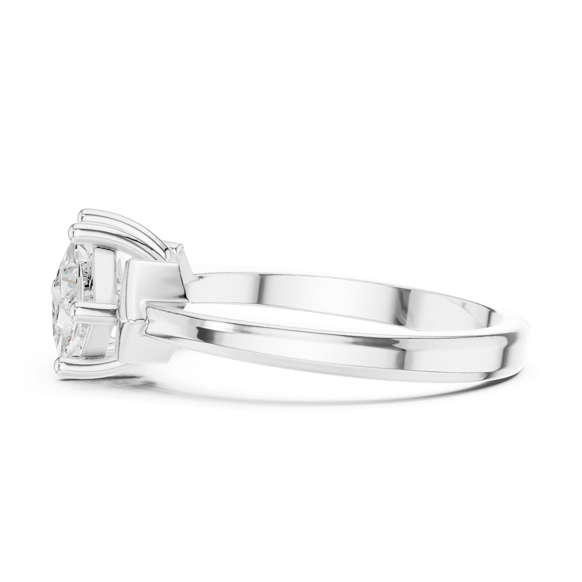 Princess Lab Grown Diamond Three-Stone Engagement Ring