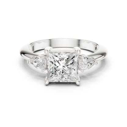Princess Lab Grown Diamond Three-Stone Engagement Ring