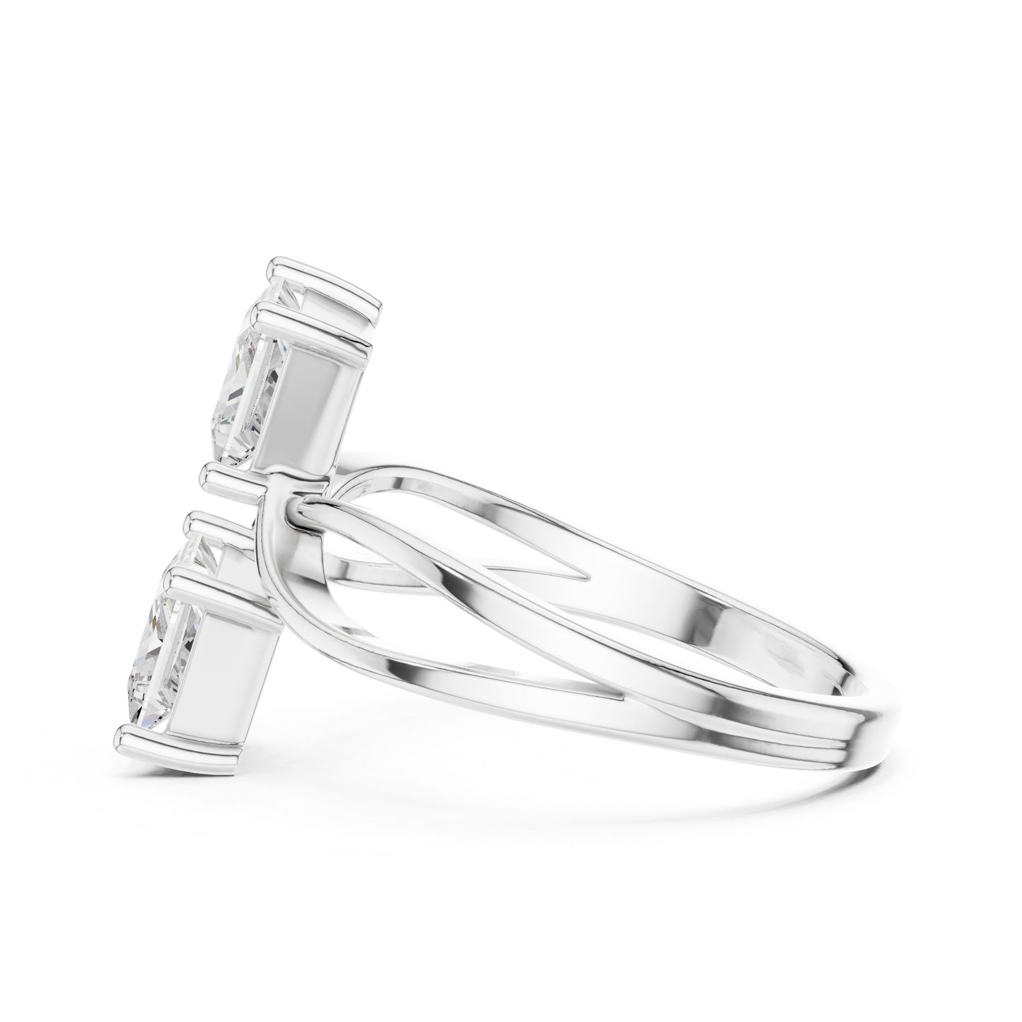 Princess Lab Grown Diamond Three-Stone Engagement Ring