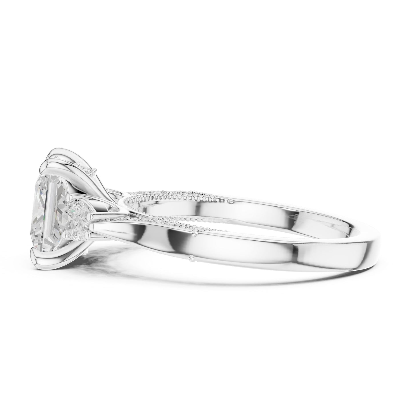 Princess Lab Grown Diamond Three-Stone Engagement Ring