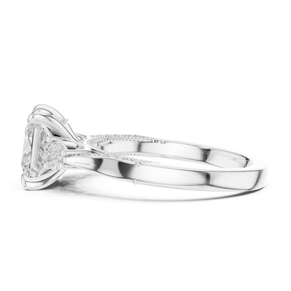 Princess Lab Grown Diamond Three-Stone Engagement Ring