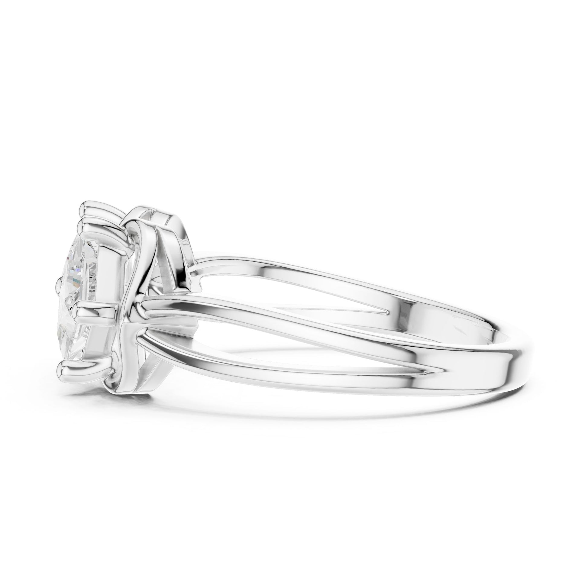Princess Lab Grown Diamond Three-Stone Engagement Ring
