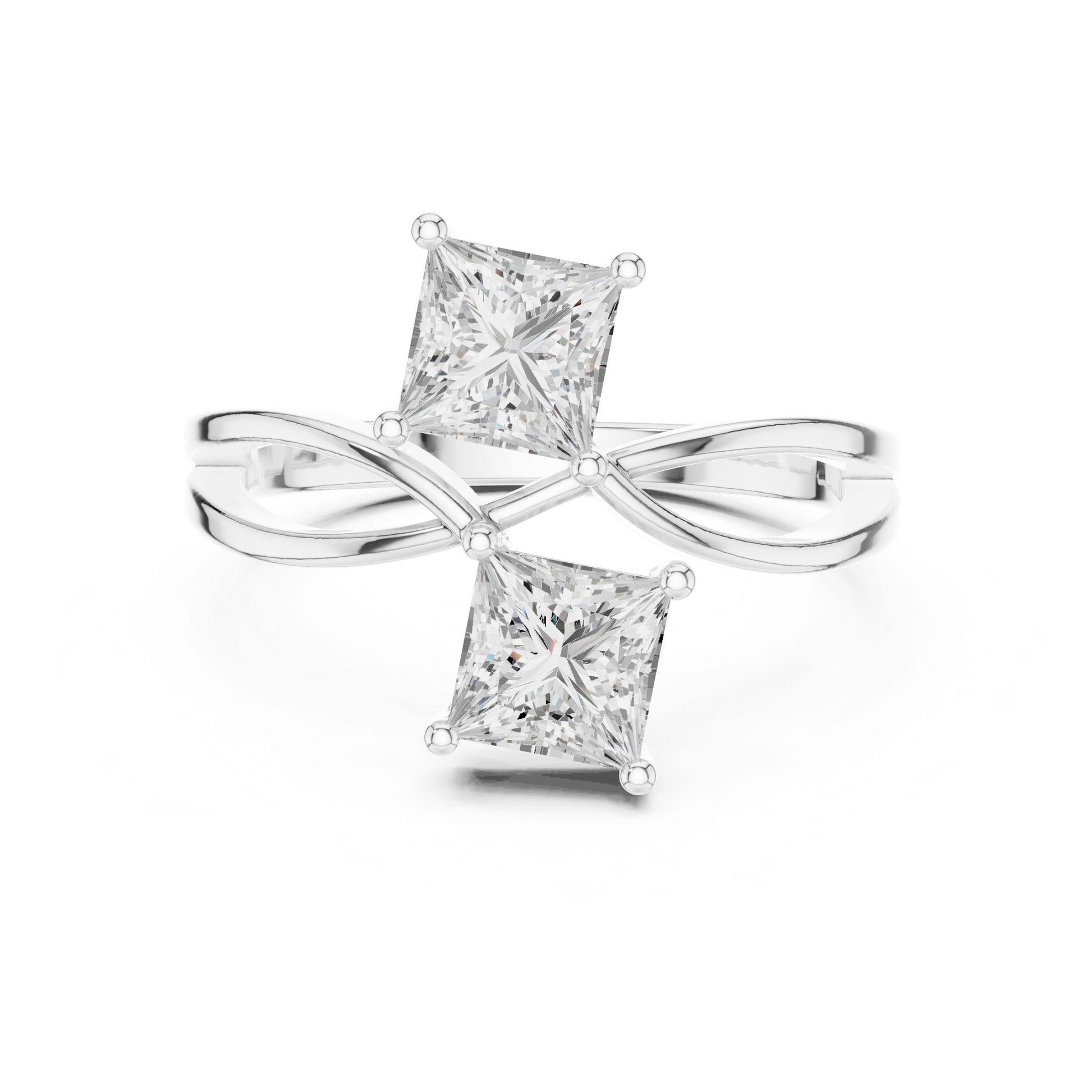 Princess Lab Grown Diamond Three-Stone Engagement Ring