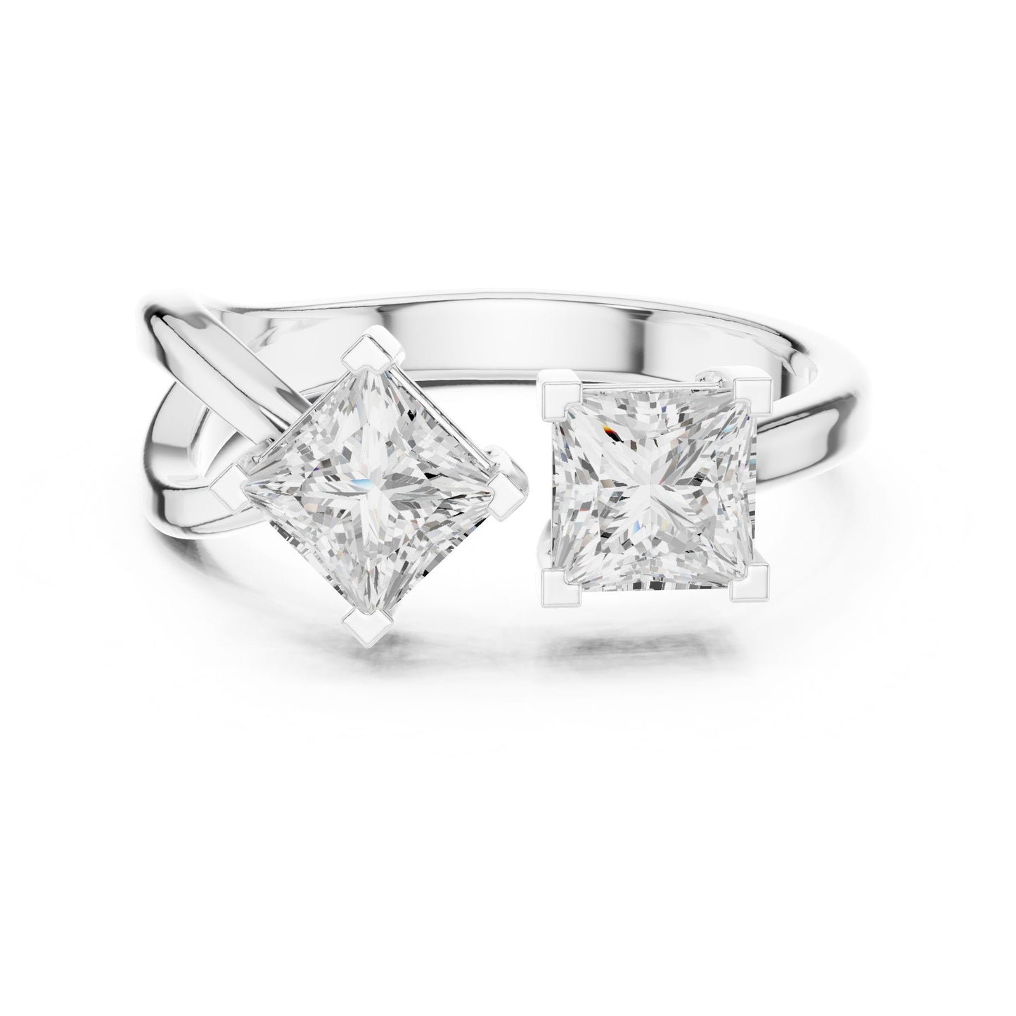 Princess Lab Grown Diamond Three-Stone Engagement Ring