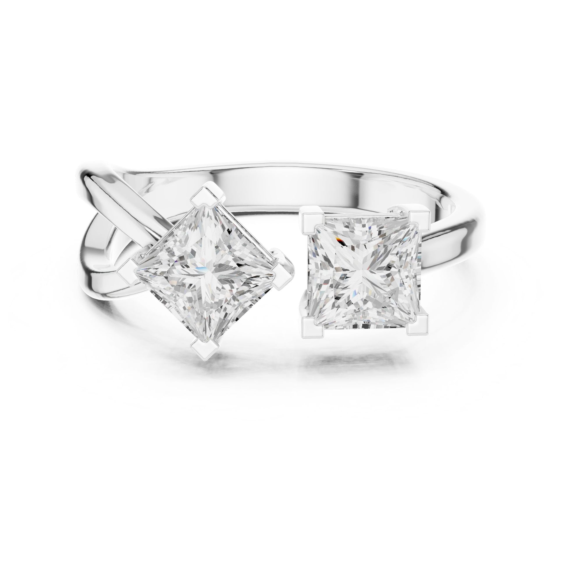 Princess Lab Grown Diamond Three-Stone Engagement Ring