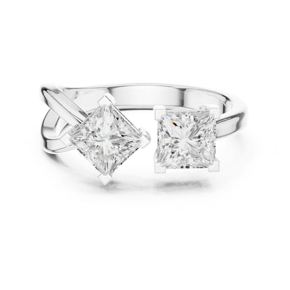 Princess Lab Grown Diamond Three-Stone Engagement Ring