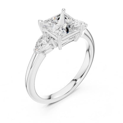 Princess Lab Grown Diamond Three-Stone Engagement Ring
