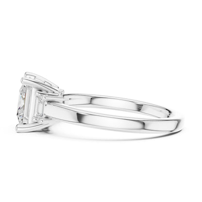 Princess Lab Grown Diamond Three-Stone Engagement Ring