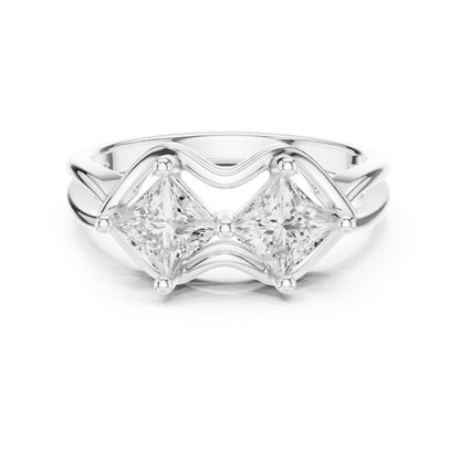 Princess Lab Grown Diamond Three-Stone Engagement Ring