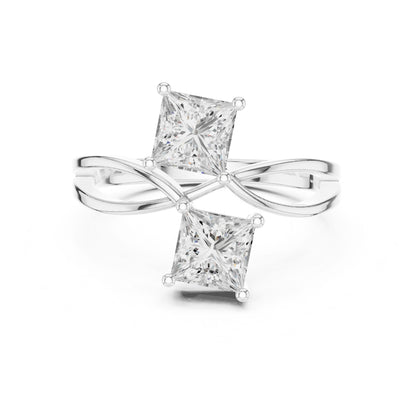Princess Lab Grown Diamond Three-Stone Engagement Ring