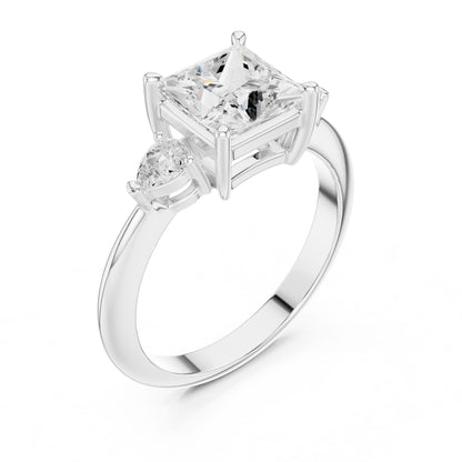 Princess Lab Grown Diamond Three-Stone Engagement Ring