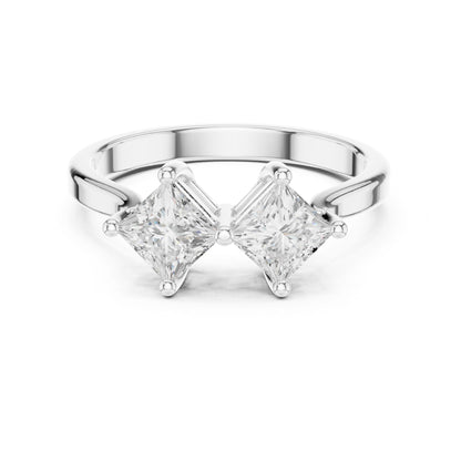 Princess Lab Grown Diamond Three-Stone Engagement Ring