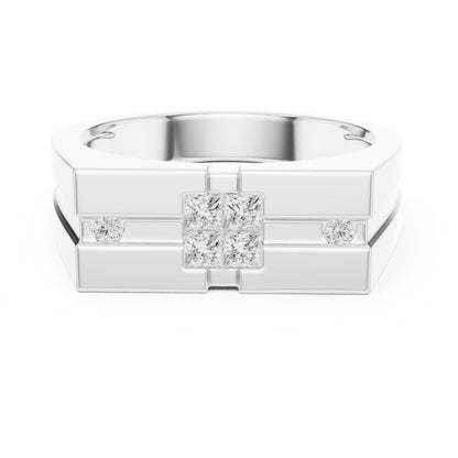 Men's Princess Lab Grown Diamond Three-Stone Ring