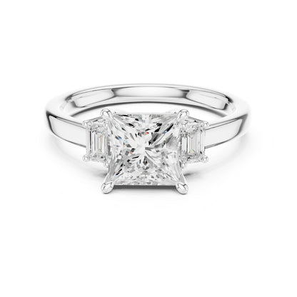 Princess Lab Grown Diamond Three-Stone Engagement Ring
