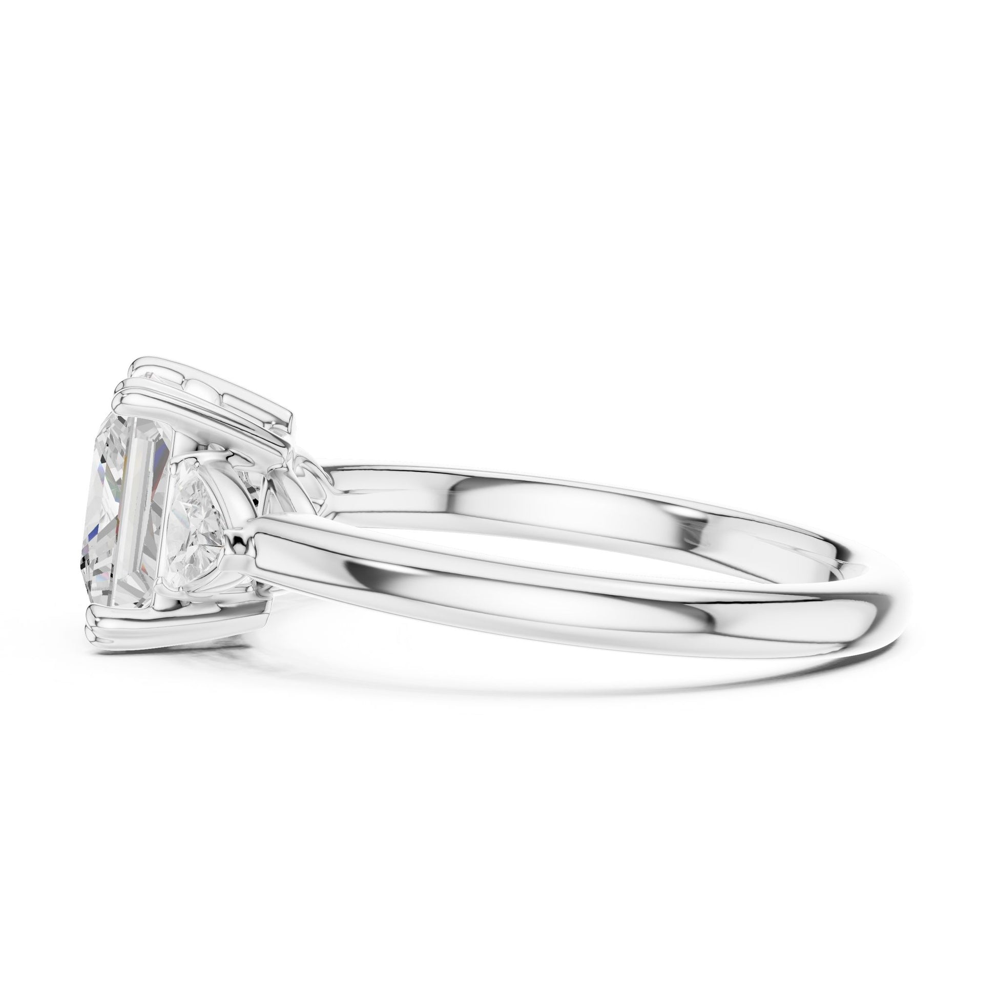 Princess Lab Grown Diamond Three-Stone Engagement Ring