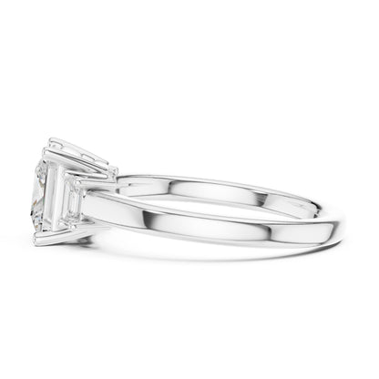 Princess Lab Grown Diamond Three-Stone Engagement Ring