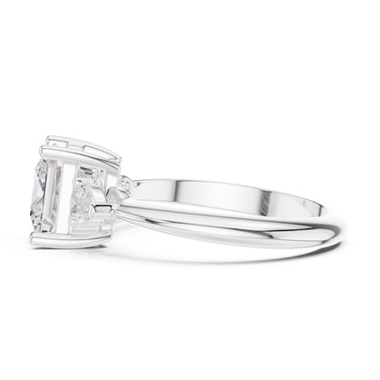 Princess Lab Grown Diamond Three-Stone Engagement Ring