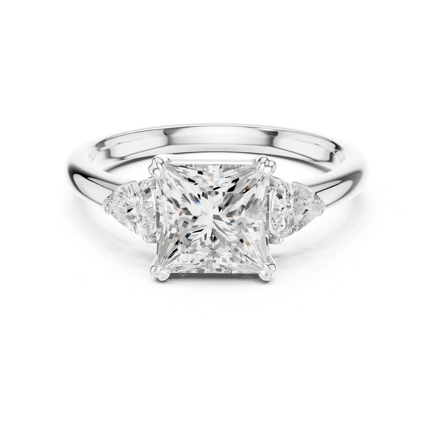 Princess Lab Grown Diamond Three-Stone Engagement Ring