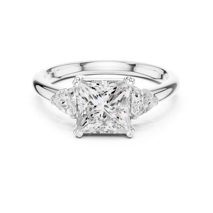 Princess Lab Grown Diamond Three-Stone Engagement Ring