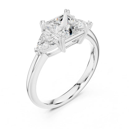 Princess Lab Grown Diamond Three-Stone Engagement Ring
